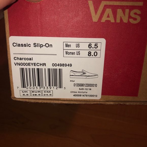 Vans charcoal slip ons - Picture 4 of 4